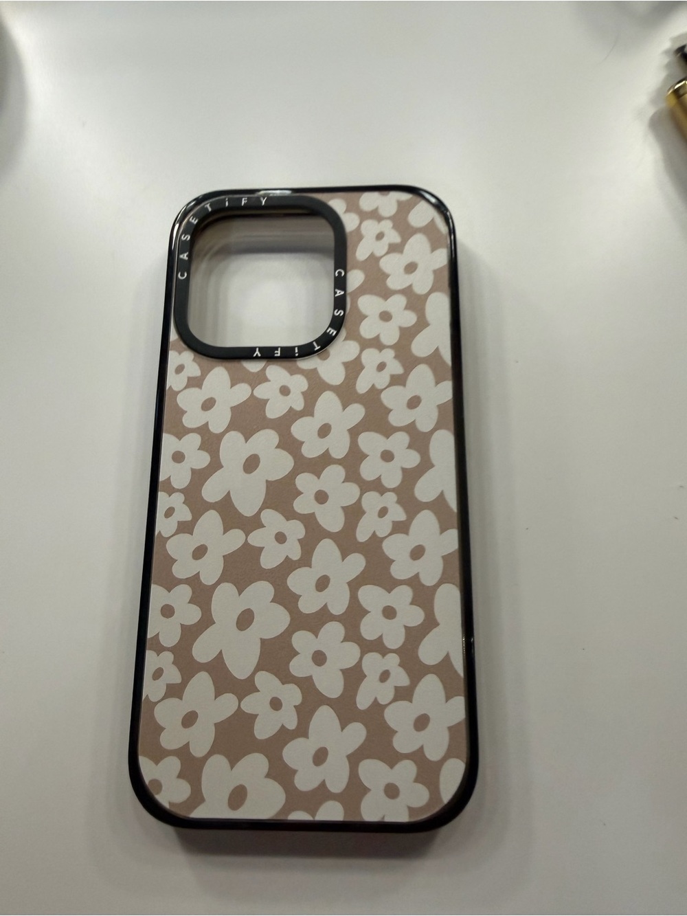 Casetify Beige and White Floral Phone Case